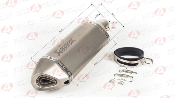 Глушитель AKRAPOVIC  #2 шестигранный титан, диаметр 35 мм