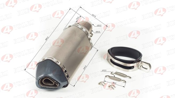 Глушитель AKRAPOVIC  #5 (L=370) шестигранный титан