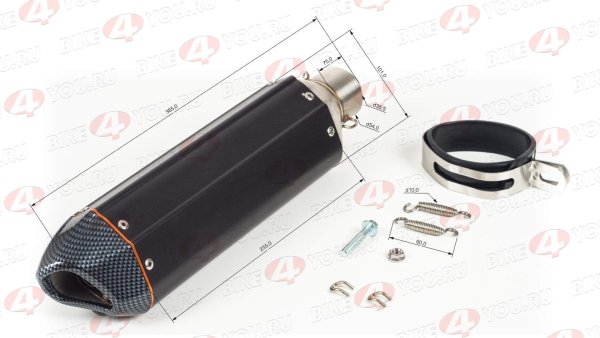 Глушитель AKRAPOVIC  #3 шестигранный черный