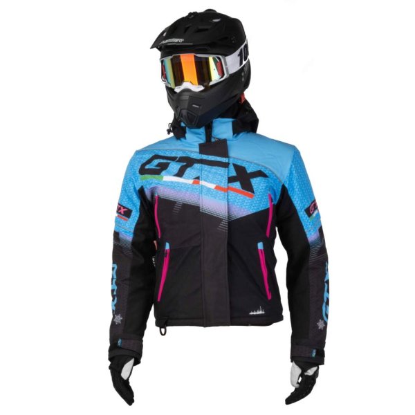 Куртка для снегохода (женская) GTX #3 black-blue (текстиль) (M)