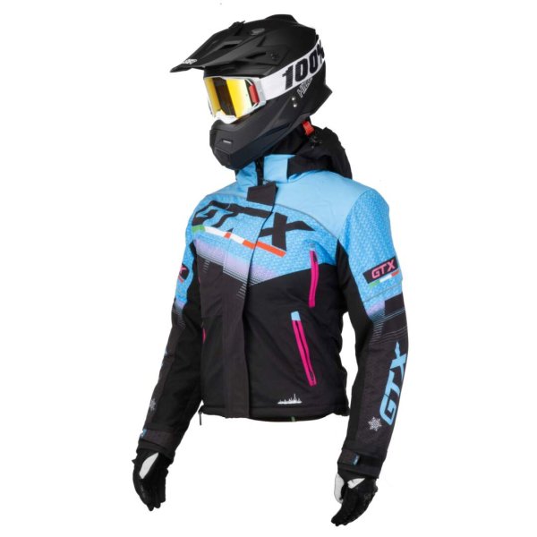 Куртка для снегохода (женская) GTX #3 black-blue (текстиль) (L)